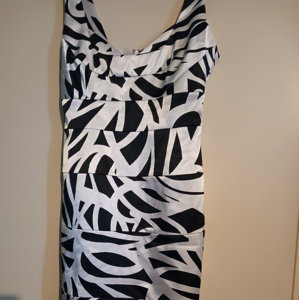 White House Black Market Monochrome Midi Dress